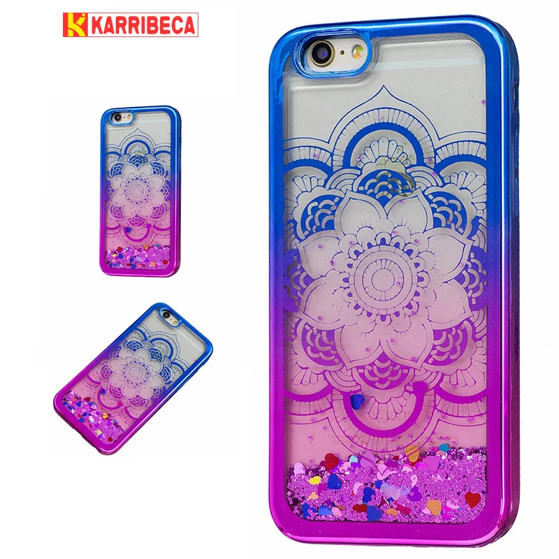 

Luxury Electroplated gradient color cover for iphone 6 case Dynamic liquid Glitter Quicksand for iphone 6s case coque etui funda