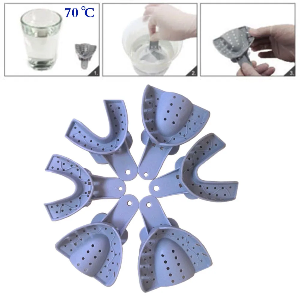 6 pieces/set Deformable Recoverable Reusable Impression Tray Dentist Lab Device Dental Material