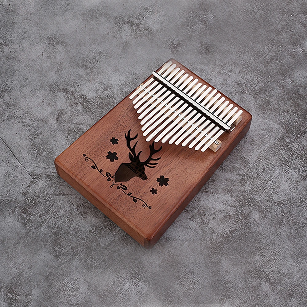 17 клавиш калимба Mbira «пианино для больших пальцев» традиционный музыкальный инструмент сочетаться с молоточек для настройки шкала наклейка - Цвет: Vintage reindeer