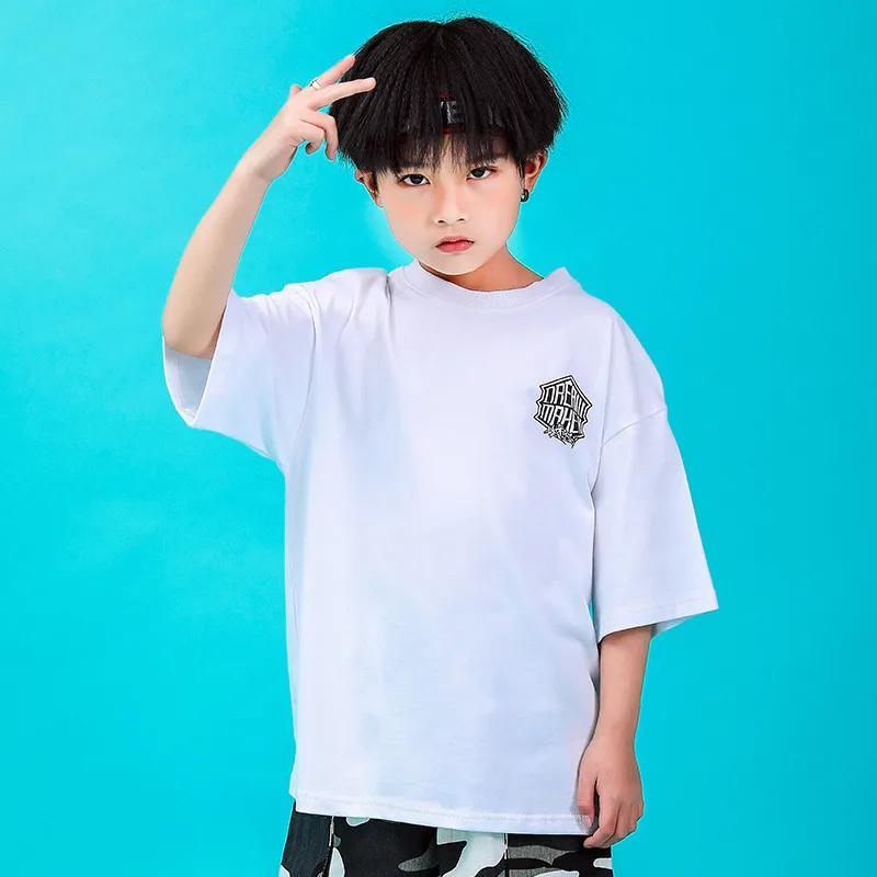 Toddler boy summer clothes 2019 6 8 10 12 14 16Years hip hop pants tshirt dance jazz costumes kids girls sets clothing 130 140  (5)
