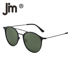 JM поляризационные легкие овальные круглые солнцезащитные очки в металлической оправе для вождения мужские и женские Ретро Винтажные Модные солнцезащитные очки с линзами UV400