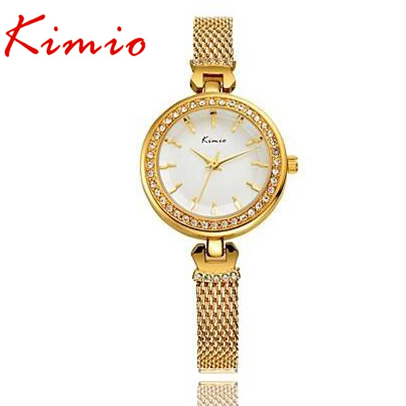 

2017 NEW KIMIO Luxury Brand Women's Rhinestone Bracelet Watches.Silver. Gold Quartz Wristwatches Clock Lady.Reloj