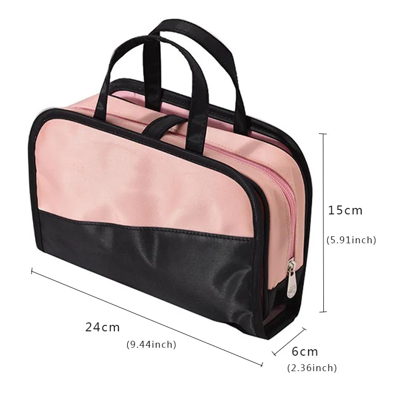 Водонепроницаемая Косметическая сумка с цветовым контрастом дорожный органайзер для макияжа Модная Портативная косметичка на молнии