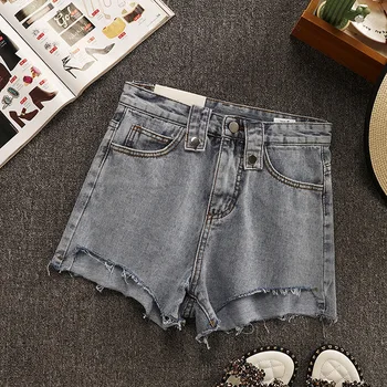 

2020 Summer New Arrival Loose Slim High Waist A-Line Wide Leg Denim Shorts Irregular Leg Opening Sexy Jeans Shorts Free Shipping