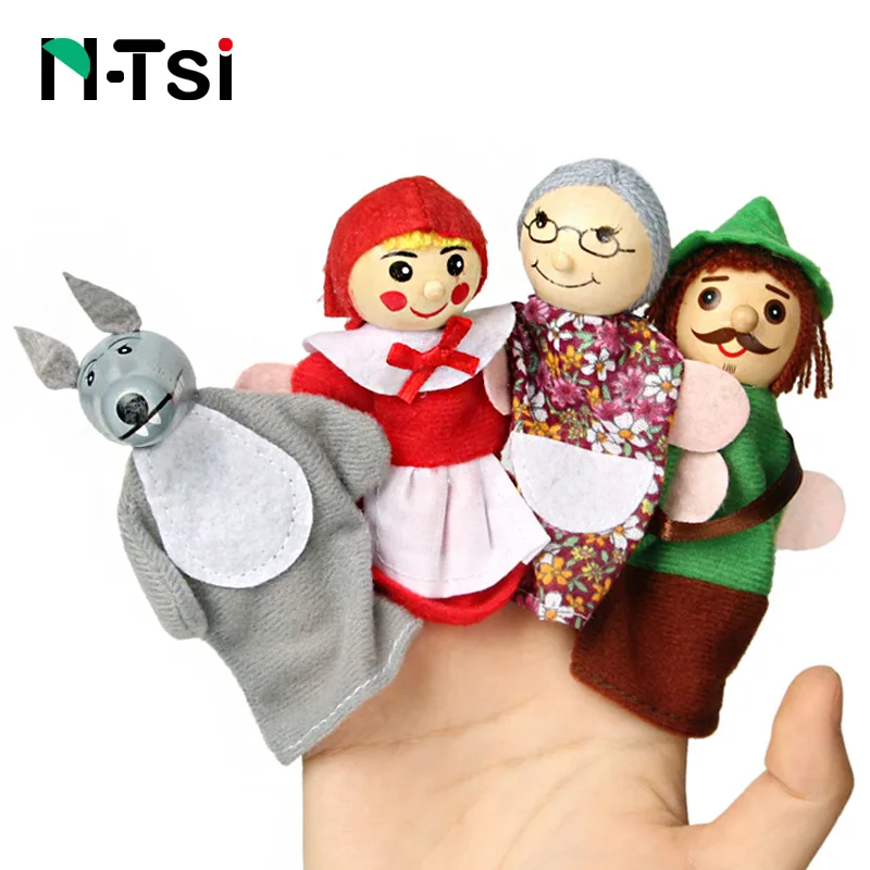 Cute Cloth Animal Finger Puppet Play Story Educational Hand Learning Doll Toys