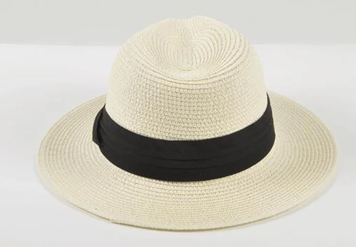 Корейская версия модной соломенной шляпы с широкими карнизами креативной шапочкой для весеннего отдыха на пляже - Цвет: beige hat
