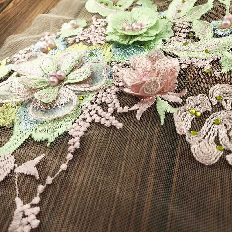 Embroidered Flower Patch Embroidery Beaded Applique Lace Patches For Clothing Wedding (4)