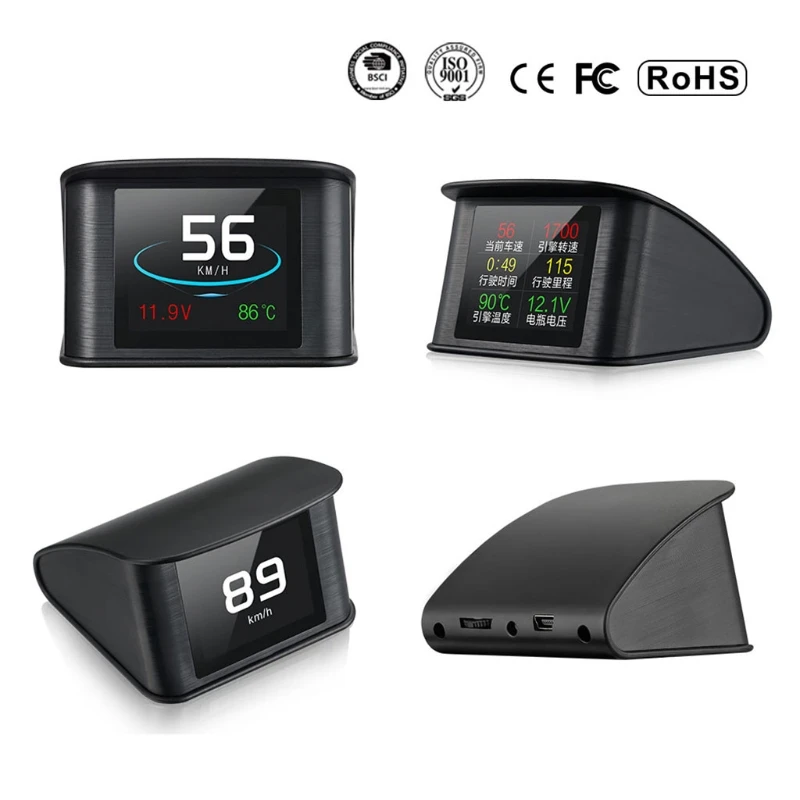

P10 car HUD heads up display OBD2 / EUOBD computer speed digital projector speed fuel consumption thermometer diagnostic tool