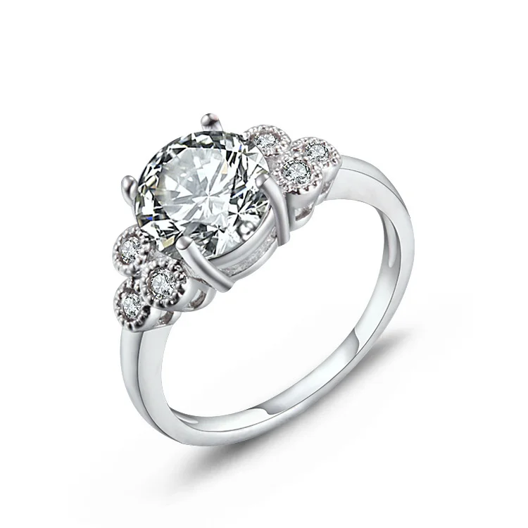

Big Crystal Wedding Rings For Women Bijoux Cz Jewelry Fashion Party Ring Plata Anel Gold-Color Womens Jewellery 9R1541