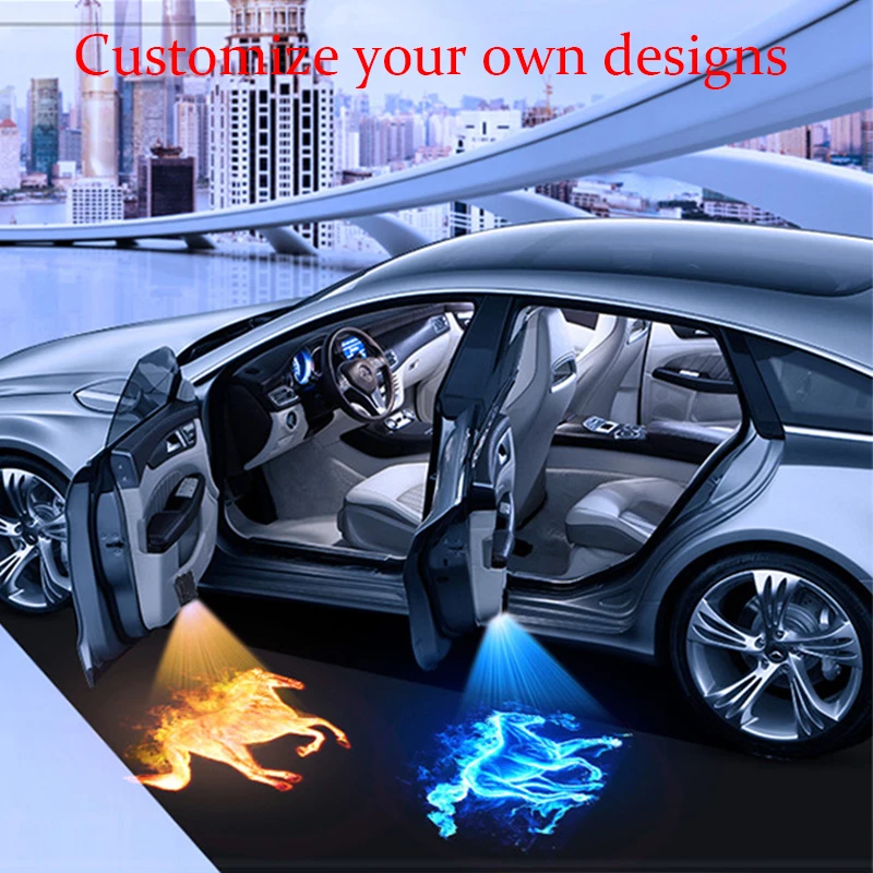 

1pcs Custom-made LED Car Door Welcome Light Car Door Shadow LED Projector Logo Wireless Car Welcome Door Laser Lights Universal