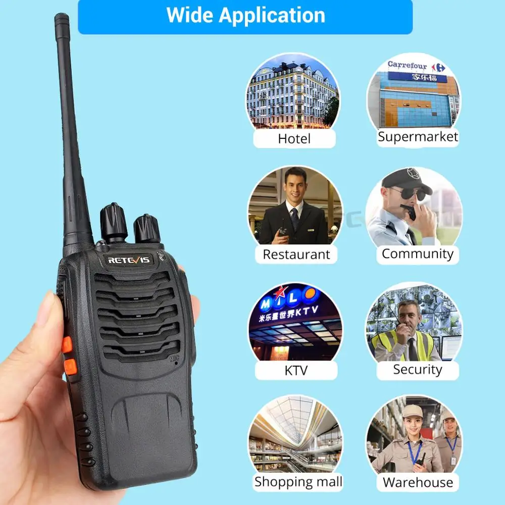 2 pcs Retevis H777 Professional Walkie Talkie Handy Two-Way Radio Station Transceiver Two Way Radio Communicator Walkie-Talkie