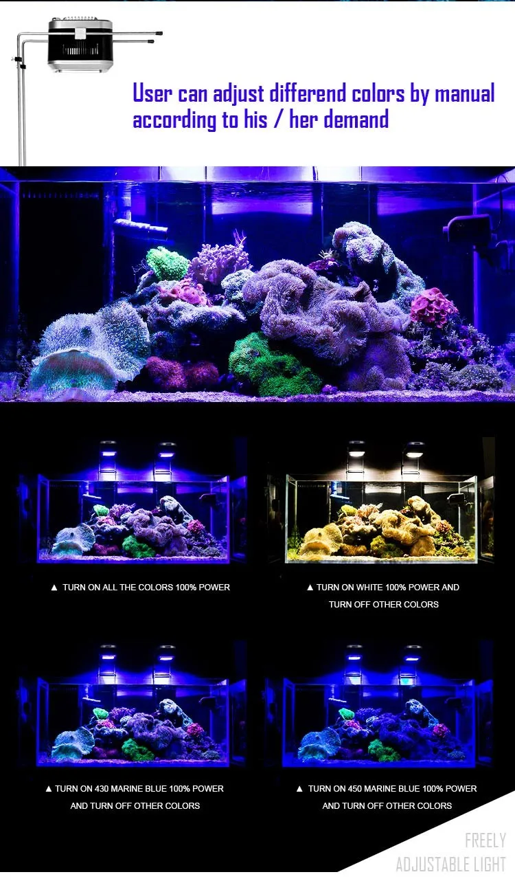 NANFENG светодио дный 100 Вт программируемый Затемнения полный спектр аквариум светодиодное освещение морской коралловый риф SPS/lсветодио дный PS led acuario Марино