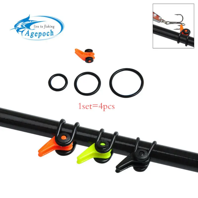 Agepoch 1 set Fishing Rod Pole Hook Keeper Lure Spoon Bait Treble