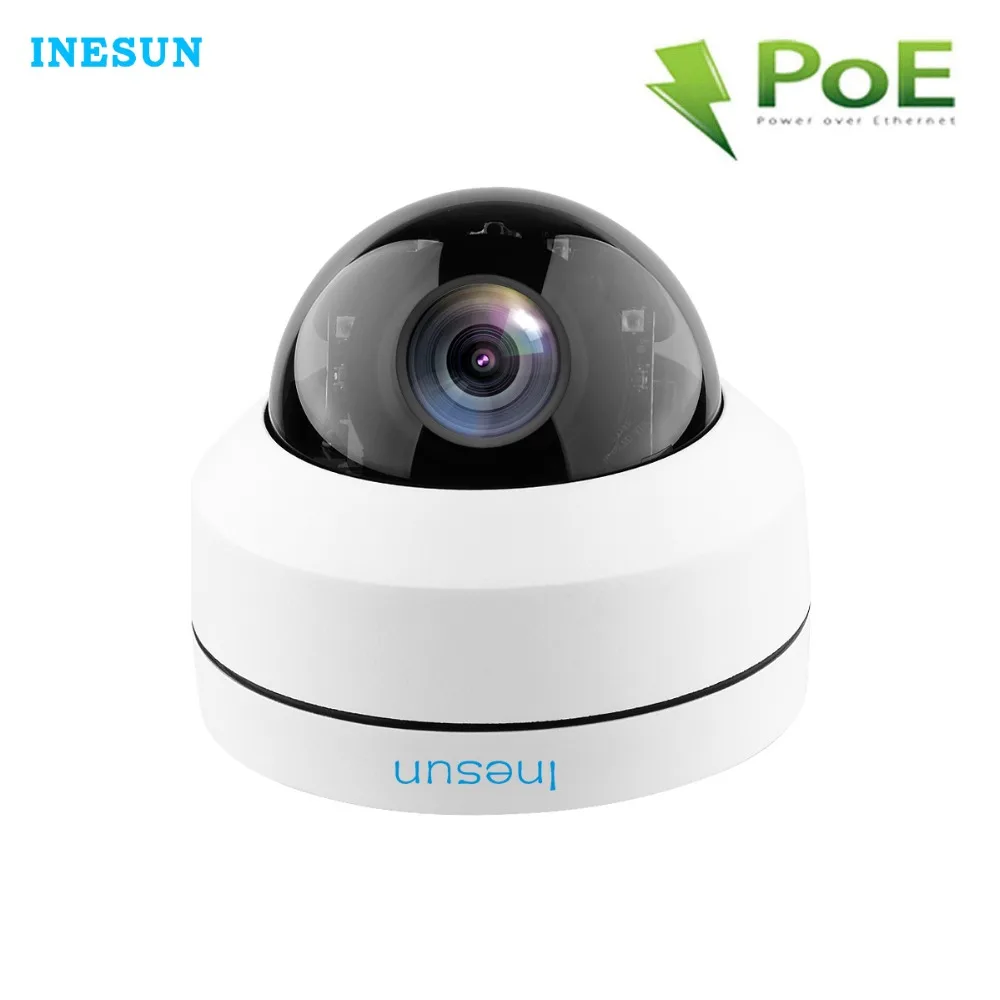 Inesun Открытый POE PTZ IP камера безопасности 5MP супер HD 2592x1944p 4X оптический зум IP66