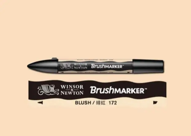 Winsor& Newton кисть-Маркер ручки краски на спиртовой основе быстрая сушка черный серый розовый фиолетовый тон - Цвет: Blush