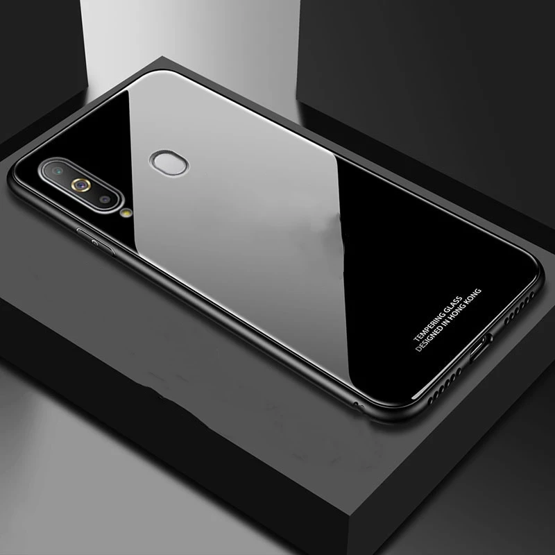 Rezzol For Samasung Galaxy A60 Case Tempered Glass Hard Back Cover Case With Silicone Frame For Samaung A60 Phone Case