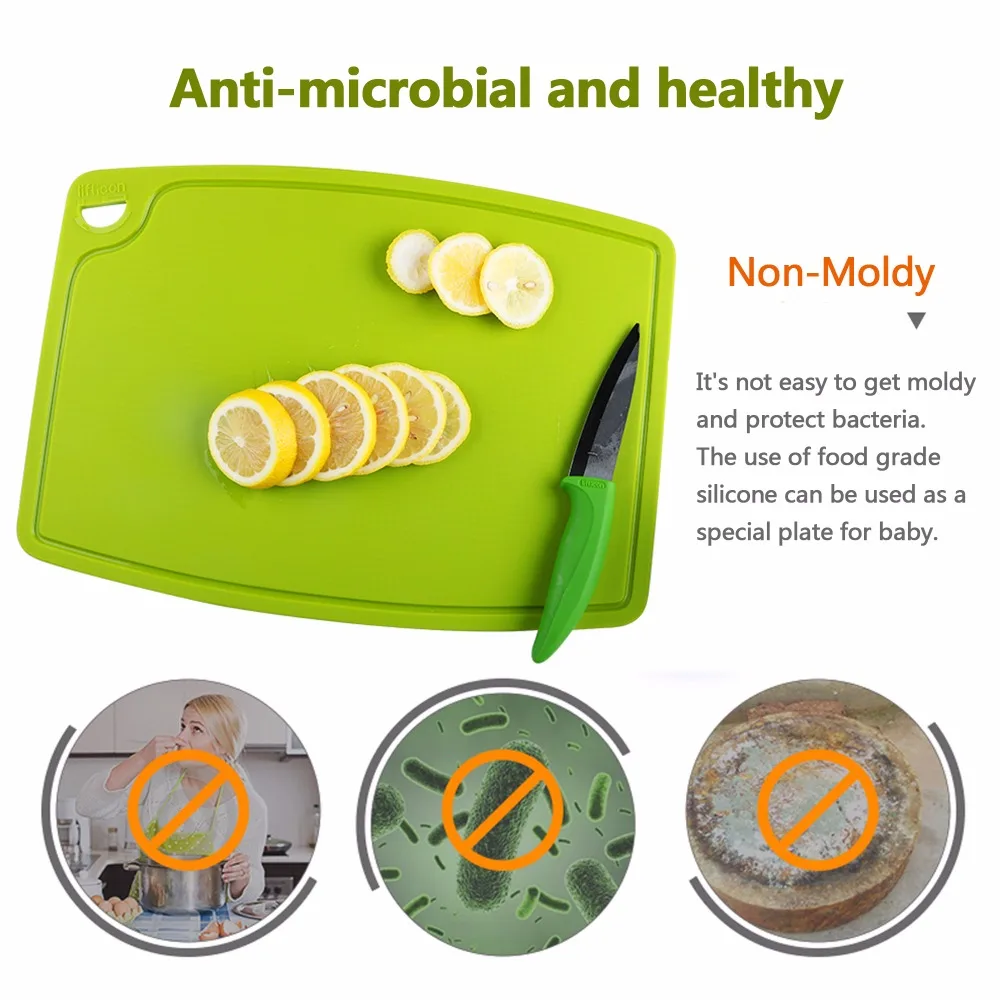 US $500.00 Liflicon Kitchen Flexible Silicone Cutting Boards Fruit Vegetable NonSlip Chopping Block Multifunctional Cutting Block BPA Free