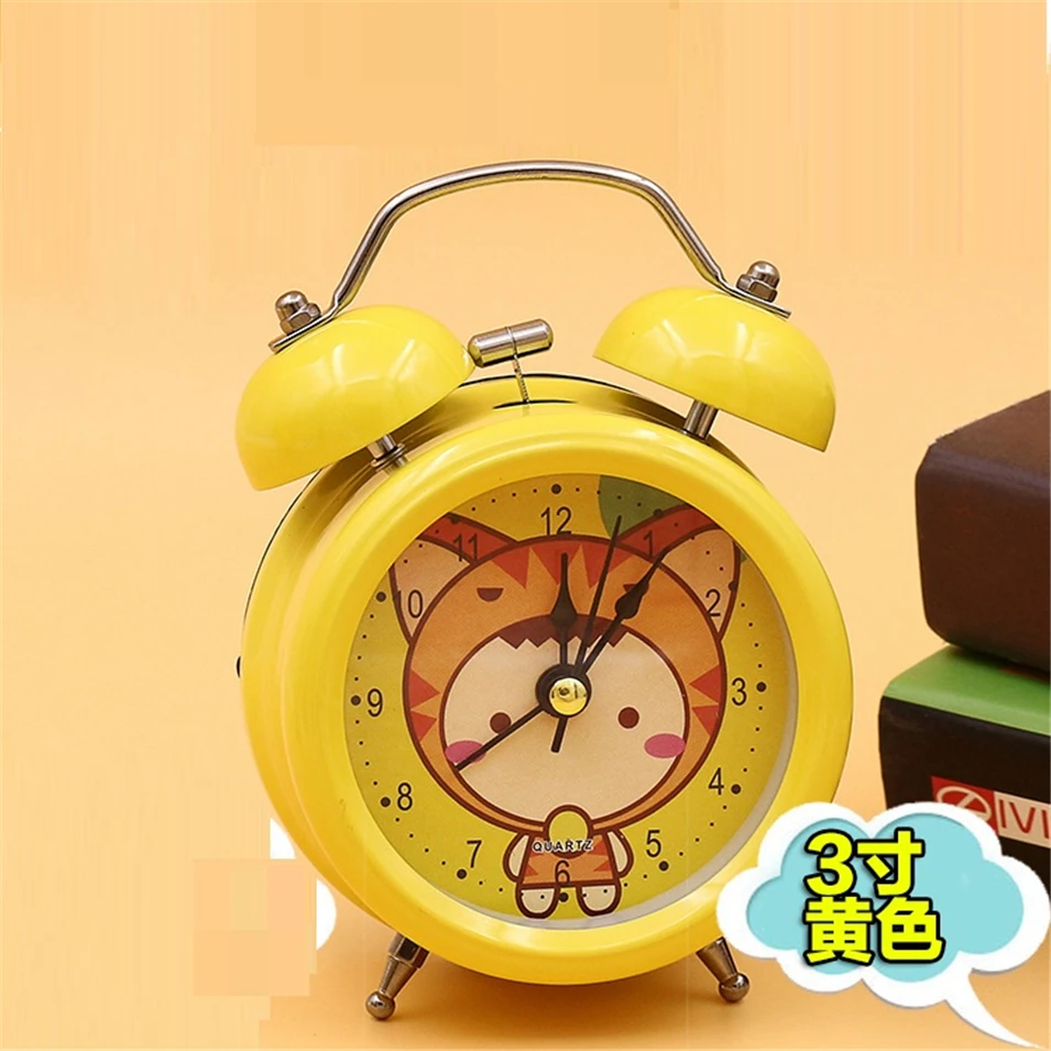 Stainless Metal Ultra Quiet Needle Walking Table Desk Alarm Clock for