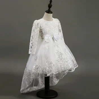 

Carisa Children's Garment Girl Dress Long Sleeve Lace Tailing Princess Full Dress Children