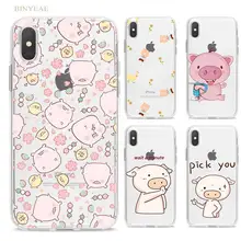 

BINYEAE Pick you Cute little pig TPU Case Cover for iphone XR XS Max 5 5SE 5C 6 6S 7 7S 8 Plus X 10 Silicone Transparent