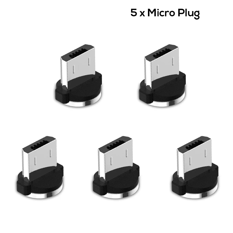 TOPK [5-Pack] R-Line2 светодиодный магнитный кабель Micro USB для samsung Galaxy S7 edge Xiaomi Redmi Note 4X кабели для телефонов Microusb - Цвет: 5 x Micro Plug