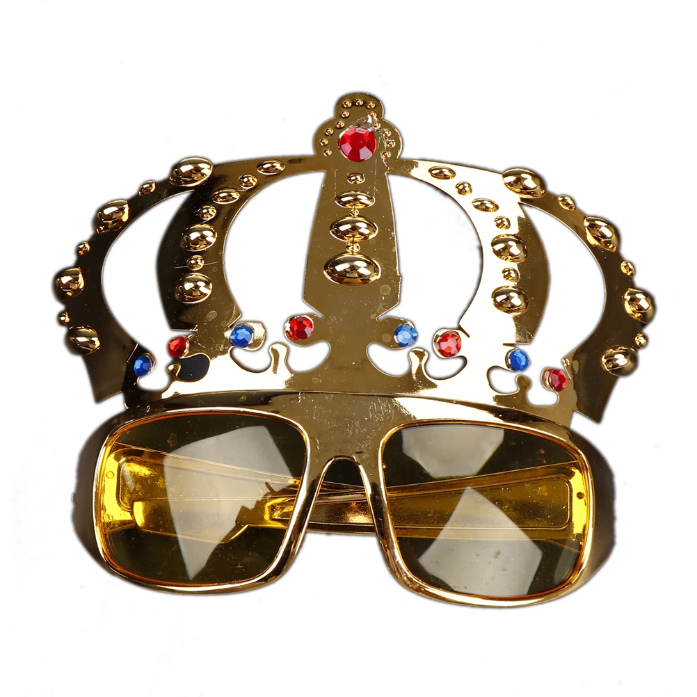 

HOT 1pc Crown with Jewel for Hen Party Costume Glasses Electroplating Sunglasses for Birthday Gift Party Supplies Decoration