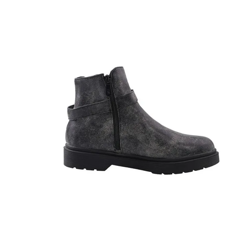 2019 Autumn Winter New Women's Boots Casual Flat Platform Ankle Boots Big Size Chelsea Boots Shoes For Woman Side Zip Lady Shoes (15)