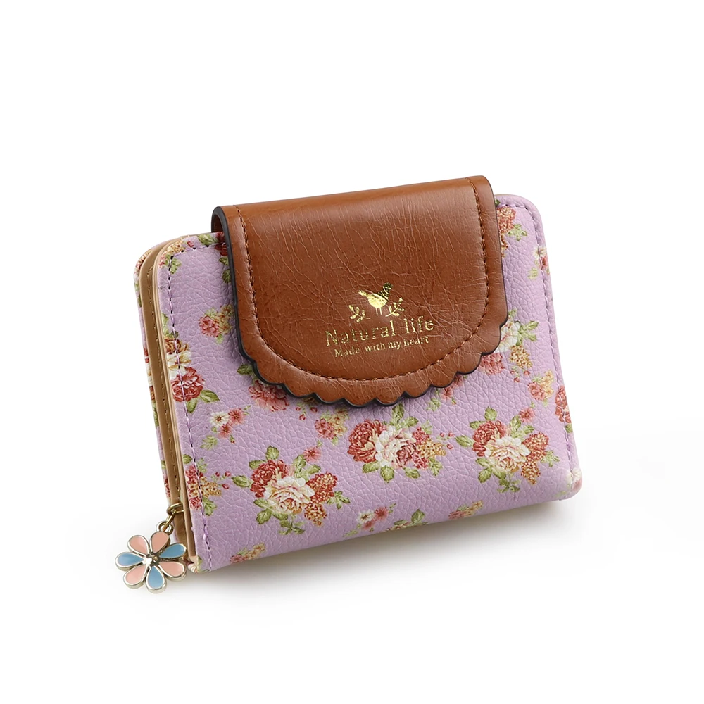 Pink Roses Lilacs Flowers Womens New Design Purse Clutch Bag Card Holder New Fashion Wristlets Wallets