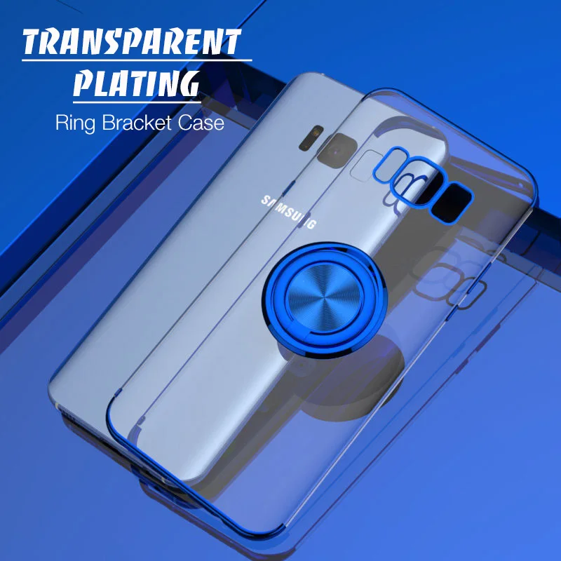 Protective Cover For Samsung Galaxy S9 S8 Note 9 Plus Case Coque Clear 360 Finger Ring S10 lite S10P Soft |