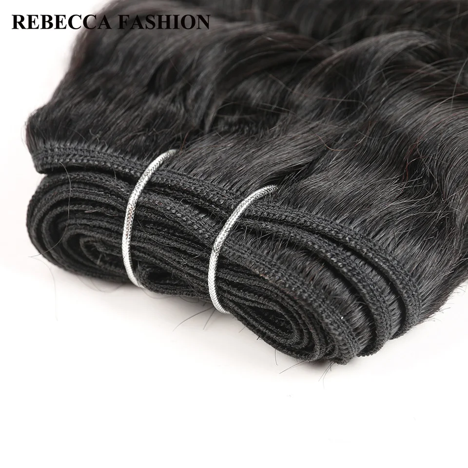 Rebecca Remy человеческие волосы глубокая волна бразильские волосы переплетения пучки 100 г натуральный черный коричневый для наращивания