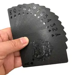 Водоотталкивающие игральные карты Творческий золотой набор для покера черный бриллиант покер карты горячий подарок Стандартный вечерние