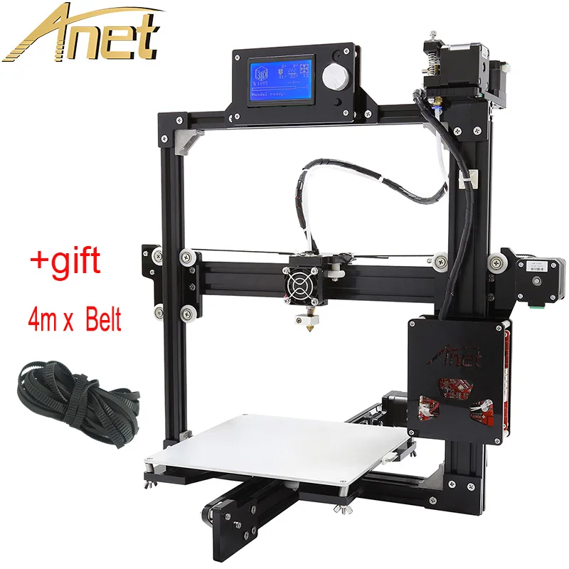 Anet A2 metal fuselage High Quality Precision 3D Printer Kit DIY Easy Assemble+Free 4m GT2 timing belt+12864 LCD Display