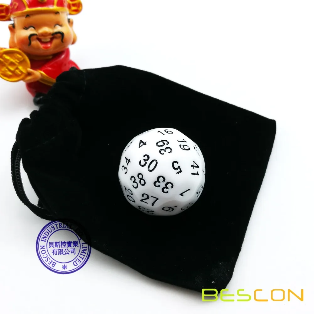 Bescon Polyhedral Dice 50-sided Dice, D50 die, D50 dice, 50 Sides Dice, 50 Sided Cube of White Color 2