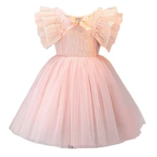 Вечерние платья-поло для подружки невесты, с цветочным узором для девочек, на свадьбу, для первого года, вечерние платья с бантом для девочек, vestidos de fiesta