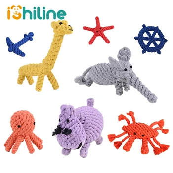 

Dog Toys Animal Design Cotton Dog Rope Toys Durable Cotton Chew Toys Training Teething Toys for Small to Medium Puppy