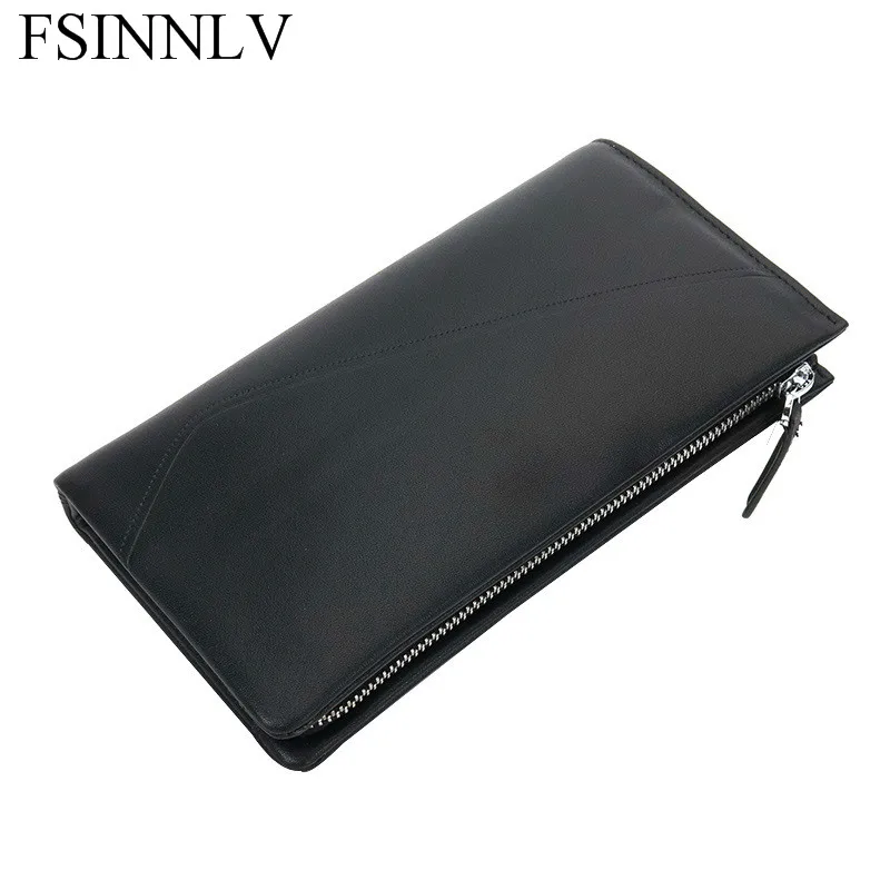 FSINNLV New Arrival Men Bags Wallet Genuine Leather Men Day Clutches High Quality Men Handbag Business Men Wallet Purse DC86