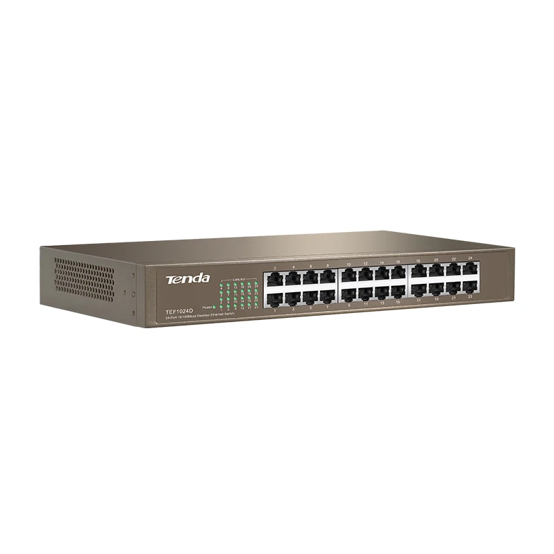 Сетевой коммутатор Tenda TEF1024D 10/100 м 24 портовый QoS LACP полнодуплексная VLAN поддержка Auto