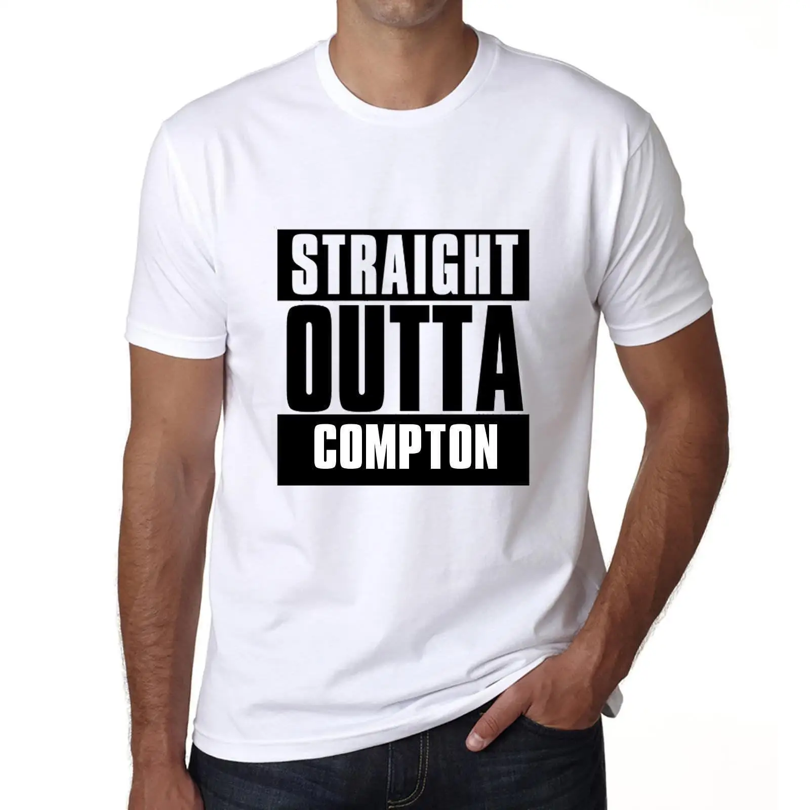 Straight Outta Compton Hombre Camiseta Blanco Regalo de cumpleaños | Мужская одежда