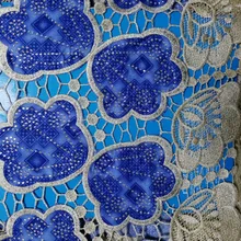 Африканская кружевная ткань высокое качество кружева Анкара принты ткань с камнями нигерийский гипюр кружева шнур кружева 5 ярдов/партия