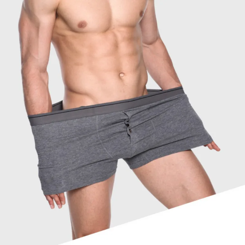 Plus size M 5XL 6XL Mid waist front button closed men's underwear big