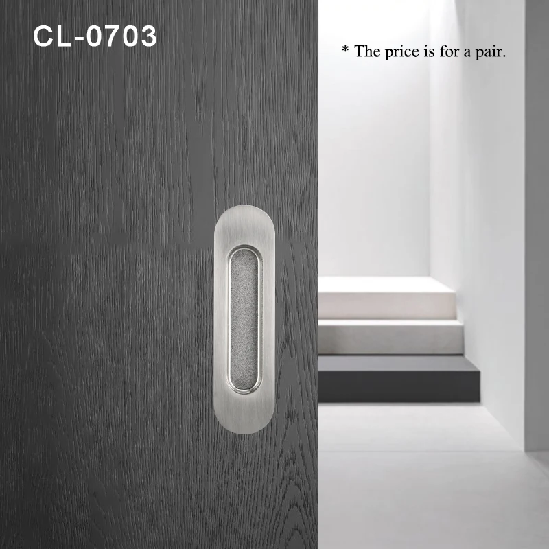 Скрытые дверные ручки из цинкового сплава встраиваемые ручки для раздвижных дверей спальня ручка дверного шкафа оборудование для обработки мебели - Цвет: CL-0703