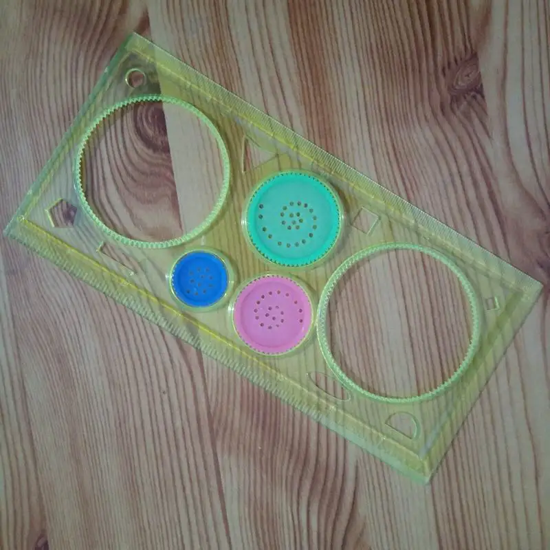 400PCS Creative Student Straight Plastic Spirograph Drawing Ruler Random Color