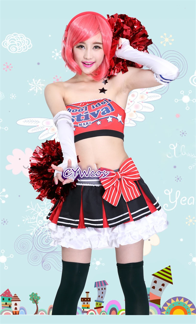 الحب لايف تأثيري الجنة التشجيع Nishikino ماكي تأثيري زي النساء الرقص فساتين حزب زي زي الصيف اللباس