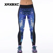060 High Waist Workout Silm Fitness Women Leggings Elastic Pants Trousers For Sexy Girl Fashion Galaxy