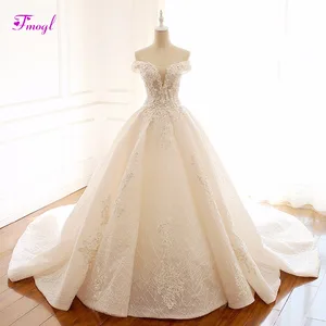 Fmogl Gorgeous Appliques Scoop Neck Lace Princess Wedding Dress 2018 Delicate Beaded A-Line Vintage Bridal Gown Vestido de Noiva Fmogl Gorgeous Appliques Scoop Neck Lace Princess Wedding Dress 2018 Delicate Beaded A-Line Vintage Bridal Gown Vestido de Noiva