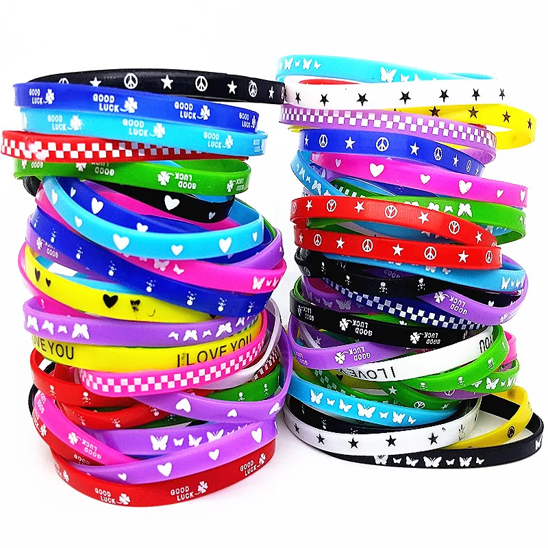 100 шт. детский силиконовый браслет для мальчиков и девочек|kids silicone wristbands|silicone