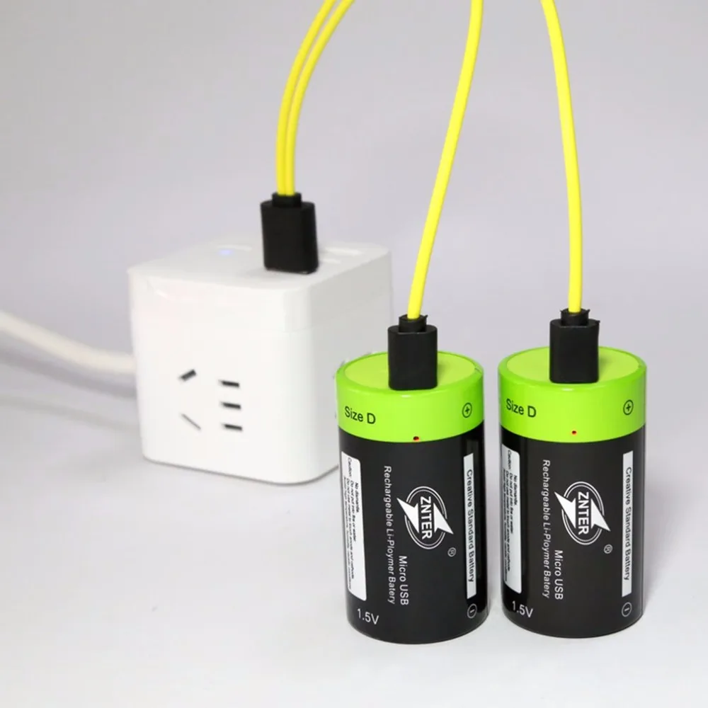 Горячая Распродажа ZNTER 1,5 V 4000mAh Батарея Micro USB аккумуляторная батарея D Lipo LR20 батарея Быстрая зарядка через кабель Micro USB