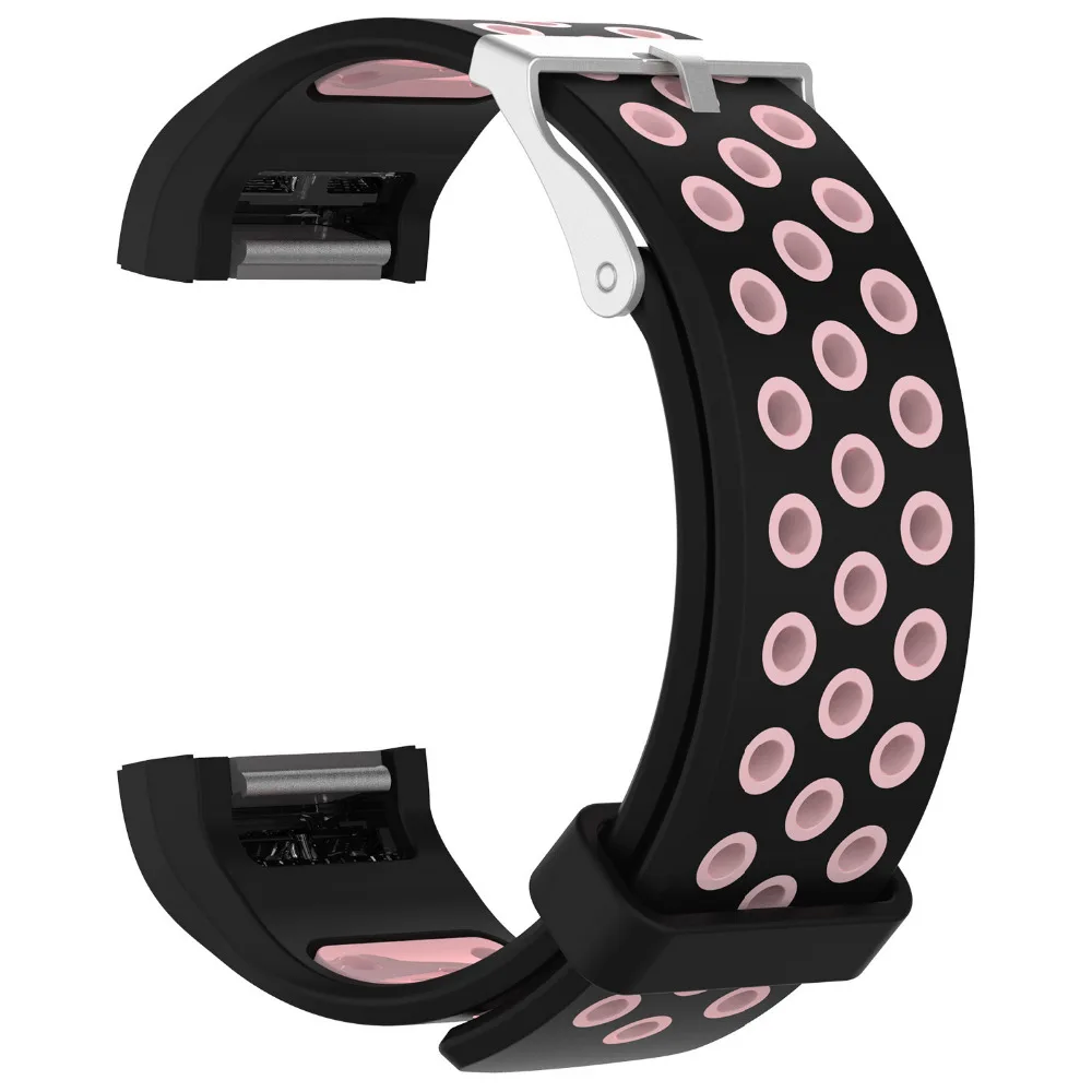 Для браслета Fitbit charge 2 двойной цветной сменный силиконовый браслет для круглые
