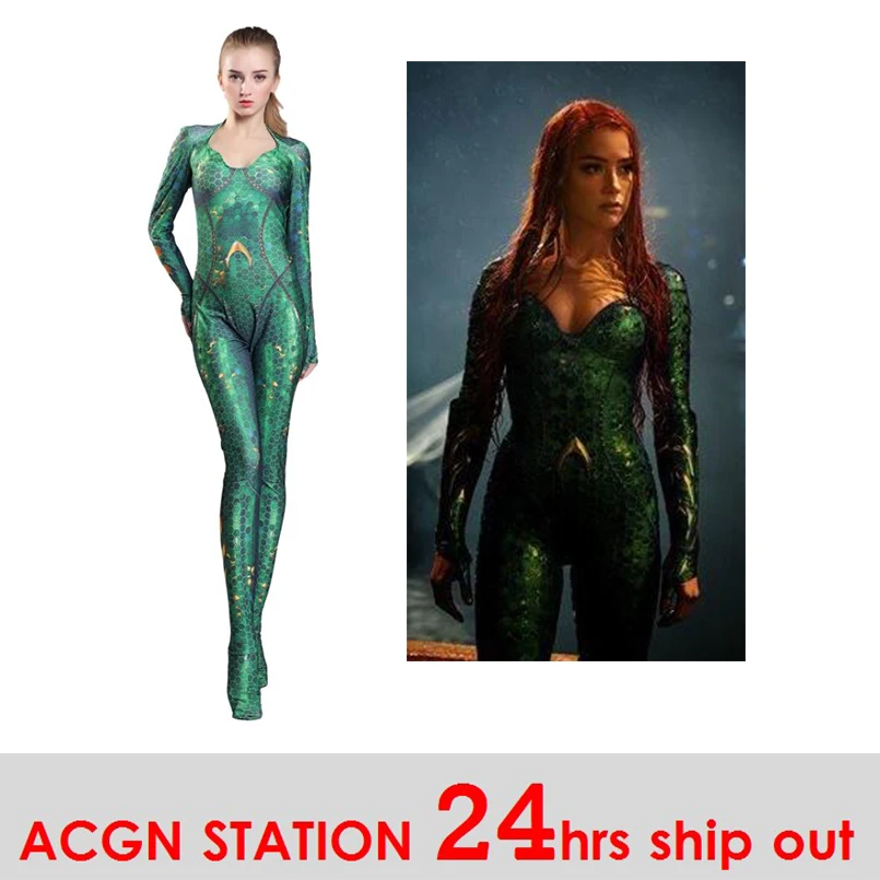 Aquaman Mera Costume Women Girls Amber Heard Queen Of The Sea Mera