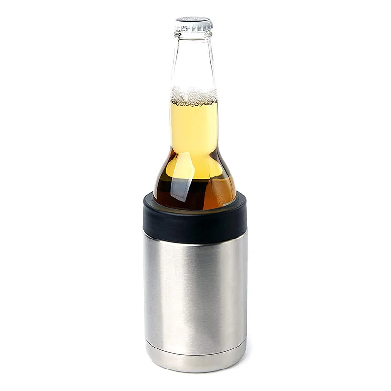 H&F Insulated Can Cooler Double-Walled Stainless Steel Insulator for 12 Oz Beer Bottles Thermocoolers for WomenMen Gold 